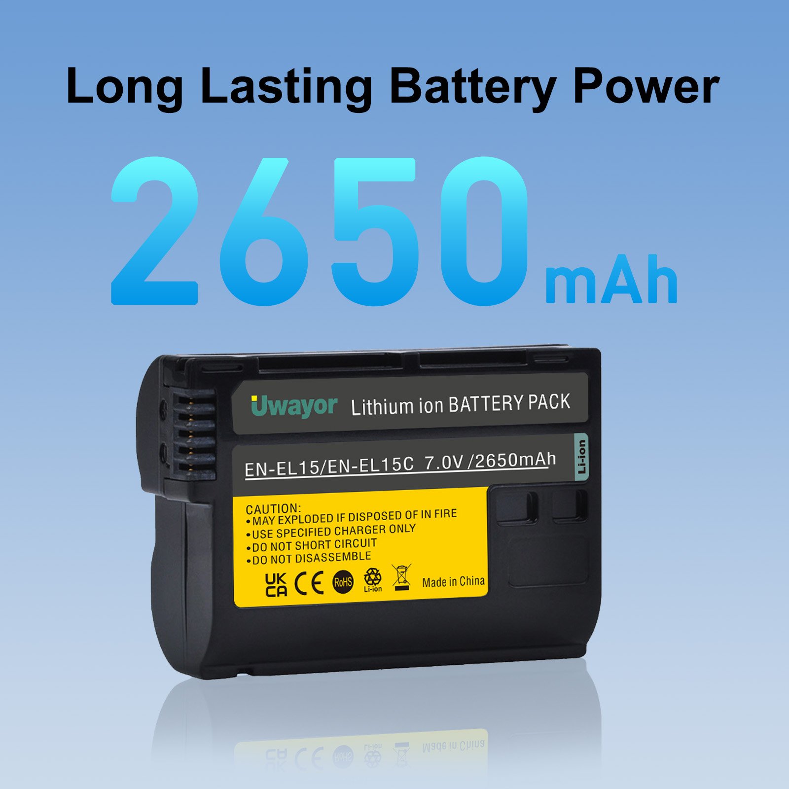 Nikon Camera Z6 Iii - 2650mAh Uwayor ENEL-15/ENEL15C batterij met USB