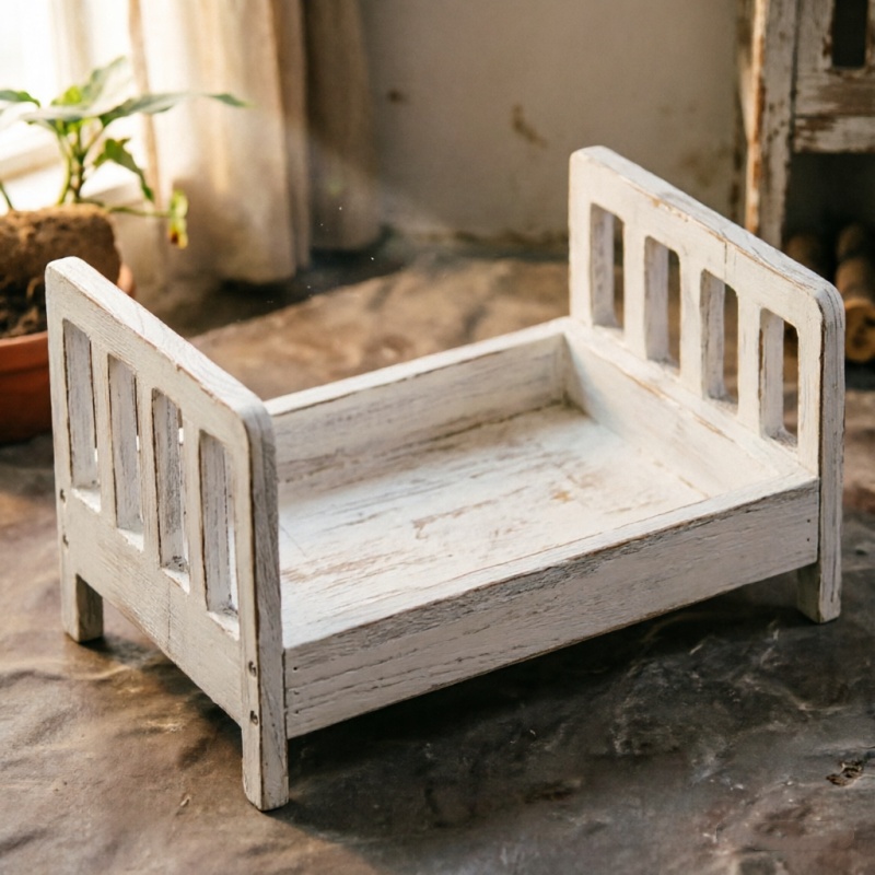 Photography Of Memories - Baby poseerbank Retro houten bed Pasgeboren