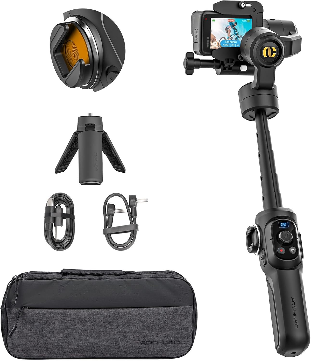 Handheld Stabilizer Gimbal - 3-assige handheld-stabilisator voor action camera's met