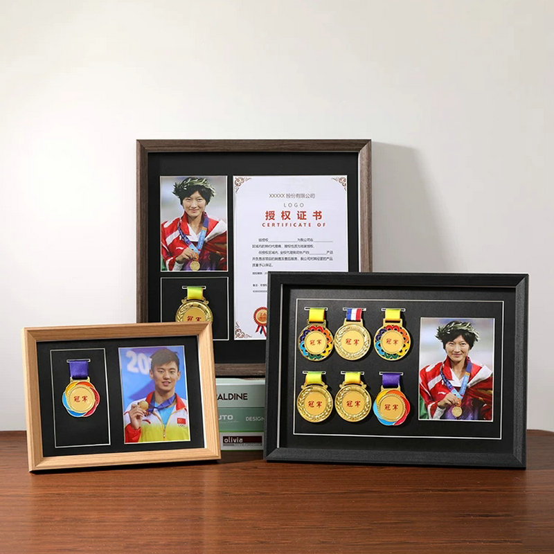 Photography Awards - Medaille-etalage van massief hout voor marathonmedailles,