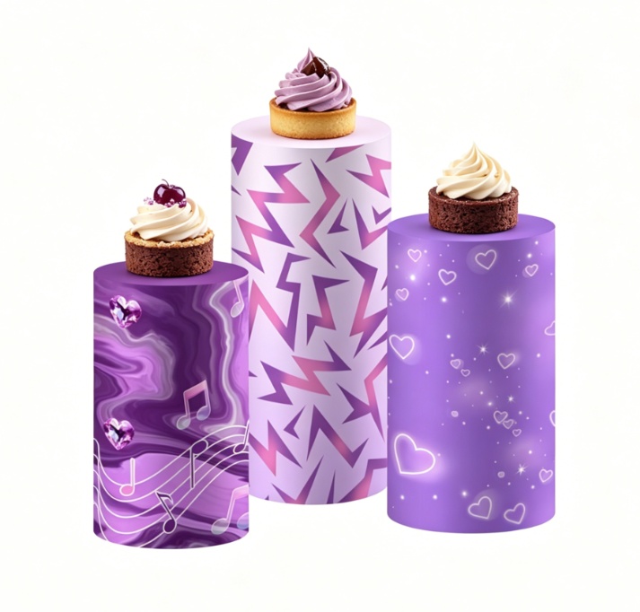 Backdrop Stand Kit - Paarse Kpop muzieknoot cilinder voetstuk standaard