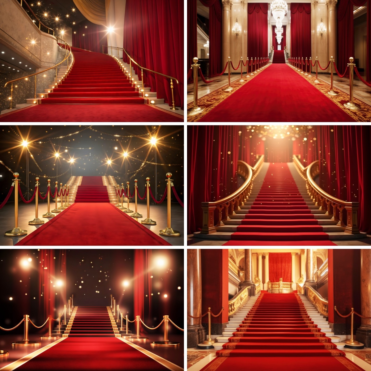 Photography Awards - Rode loper thema achtergrondcollectie Gouden luxe