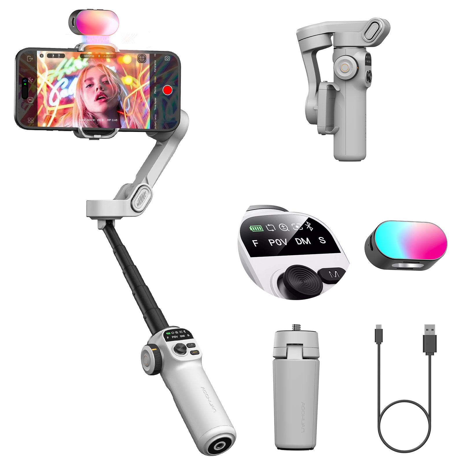 Handheld Stabilizer Gimbal - Aochuan Smart X2 Kit Wit 3-assige