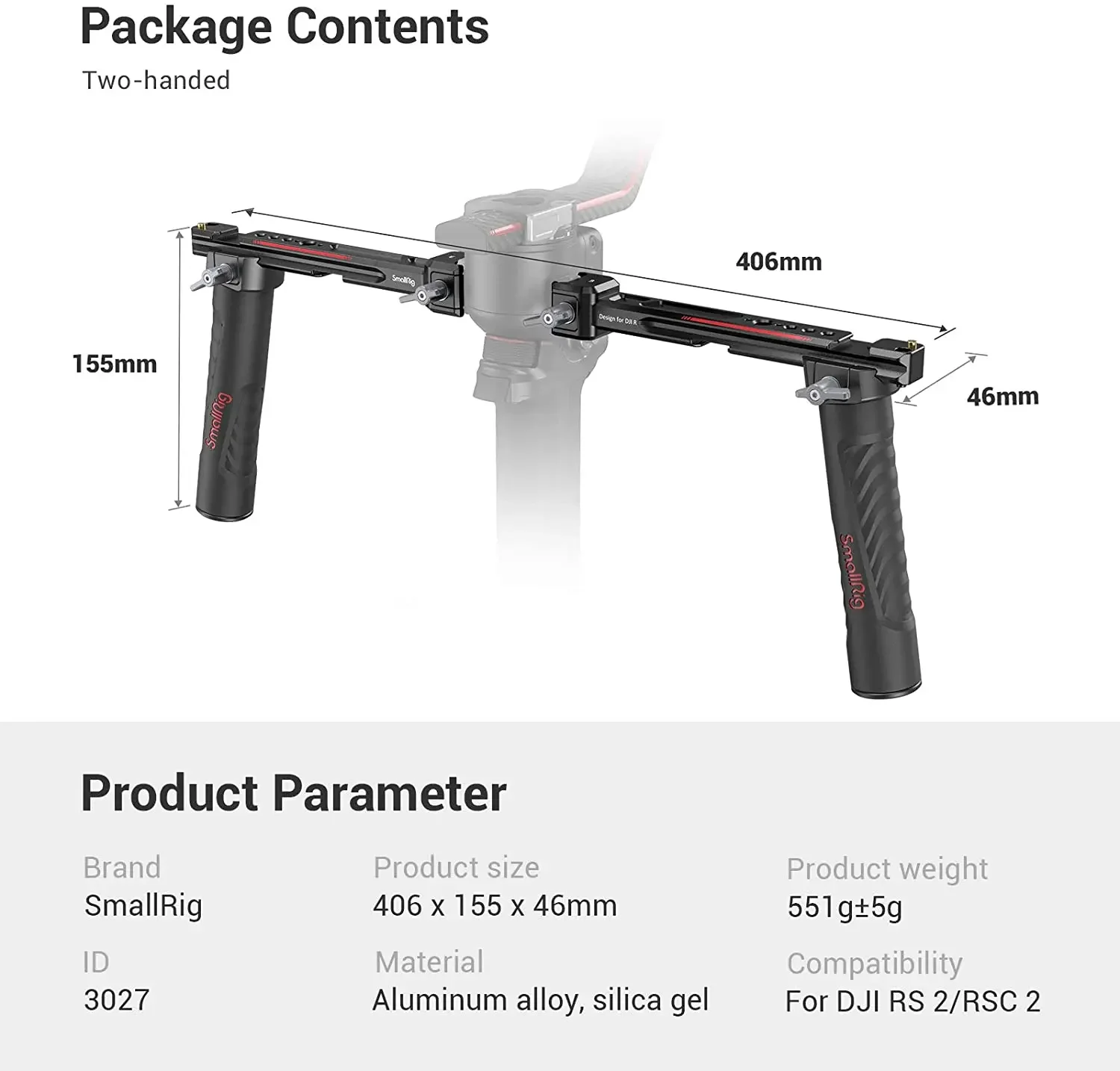 SmallRig 3027 Verstelbare Dubb - Handheld Stabilizer Gimbal recensie en prijs
