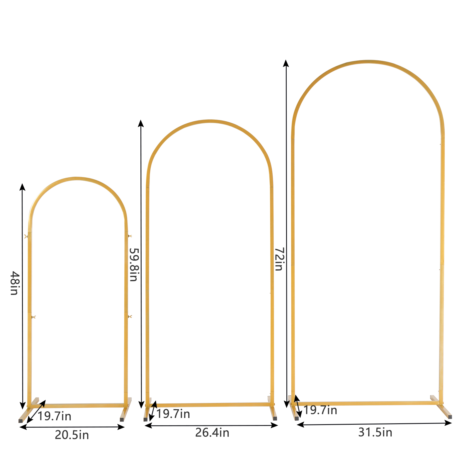 3-pack gouden metalen boogsets - Backdrop Stand Kit recensie en prijs
